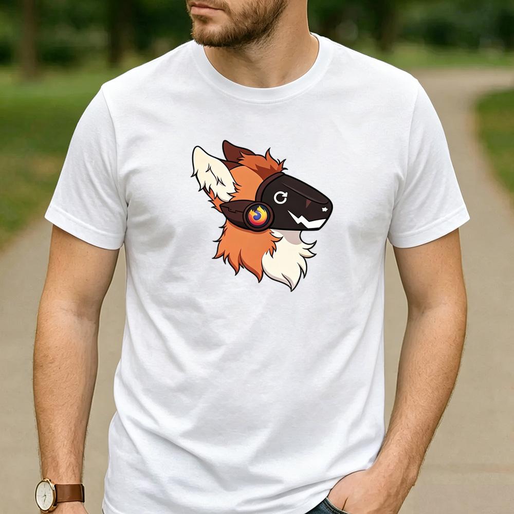 Orange Fluff Protogen Fox Flame Ear Graphic T Shirt Unisex Crew Neck Short Sleeve Fandom Fan Holiday Gift Top