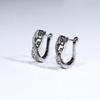 White Zircon Hollow Platinum Geometry Earrings Zirconia Sliver Plated Custom Fine Jewelry Earring