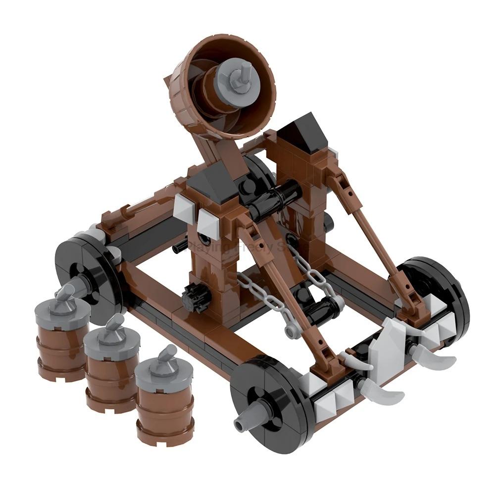 MOC Mittelalterliche Kriegssteine Kanonenwagen Waffe Katapult Armbrust Kompatible Figur Bausteine Spielzeug Für Kinder Erwachsene Freunde Geschenke