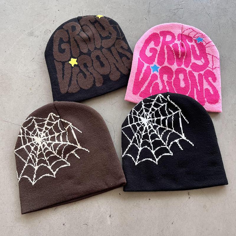 Letters Visions Grvty Knit Beanie Hats Winter Embroidered Streetwear Casual