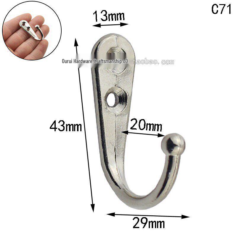 Dual-Hole Antique Style Zinc Alloy Coat & Hat Hook, Eye-Catching Light Duty Wall Hook