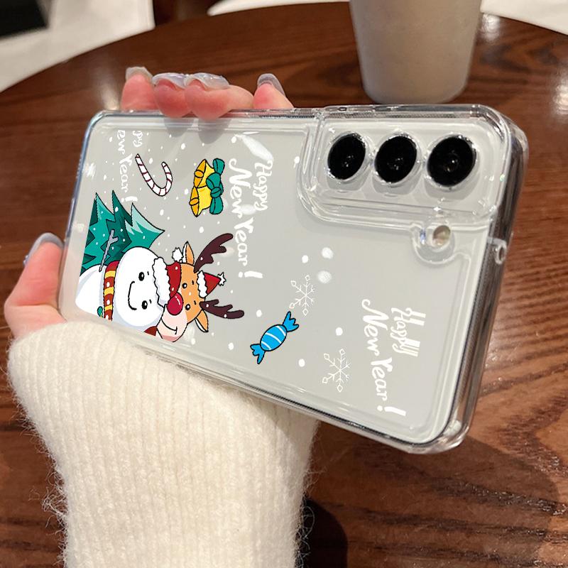 Santa Claus Printing Case For Samsung Galaxy S25 S24 S22 Ultra S23 S24 FE A17 A56 A16 A36 A26 A55 A15 A25 A54 5G Clear Soft TPU Phone Cover