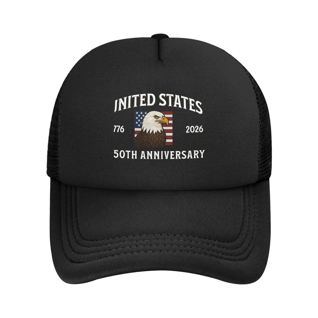 Eagle Flag 250 Years 17762026 250Th Happy Birthday USA Foam Mesh Trucker Hat Summer Meshback Baseball Cap For Casual Headwear