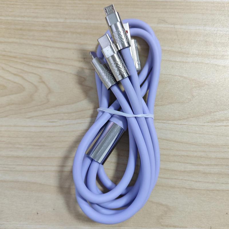 8-Color Fast Charging Zinc Alloy 3-in-1 Mecha Data Cable