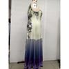 Summer New Plus Size Women's Elegant Sleeveless V-neck Print Long Dress Leisure