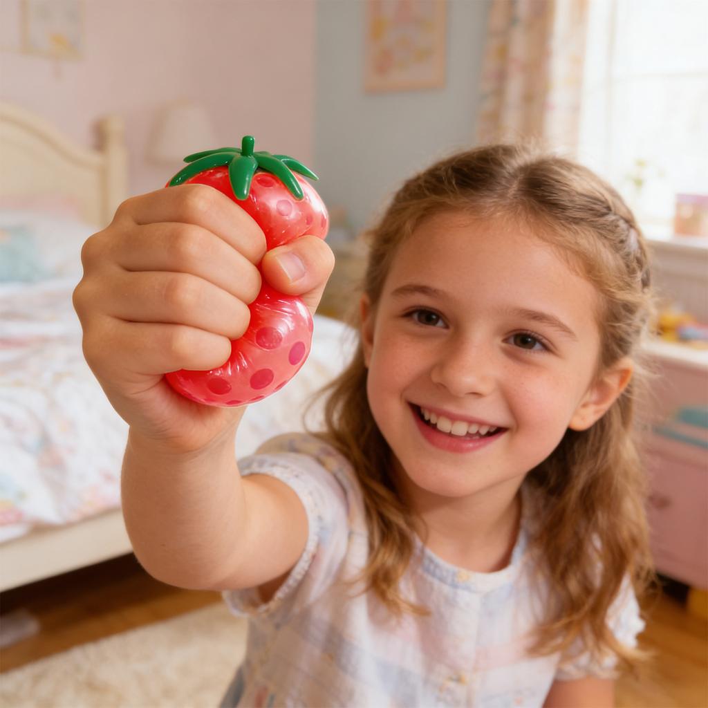 Soft Rubber Beads, Tomato-shaped Stress-relieving Toy For Children, Fruit-shaped  Ball.