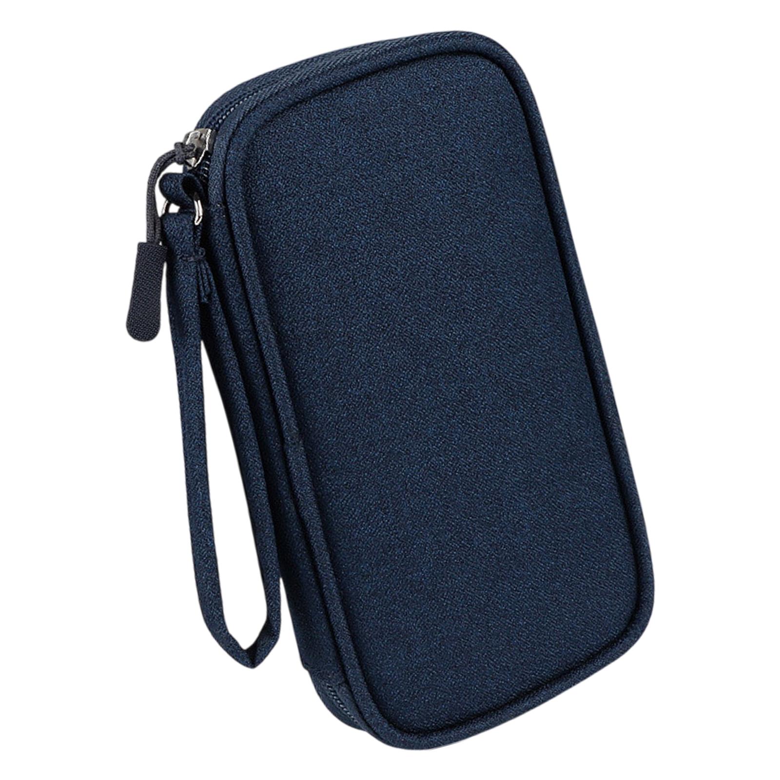 

Портативный набор для тестирования на диабет, сумка для хранения монитора уровня сахара в крови, устройство для прокалывания, игла и принадлежности для инсулиновой ручки S темно-синий