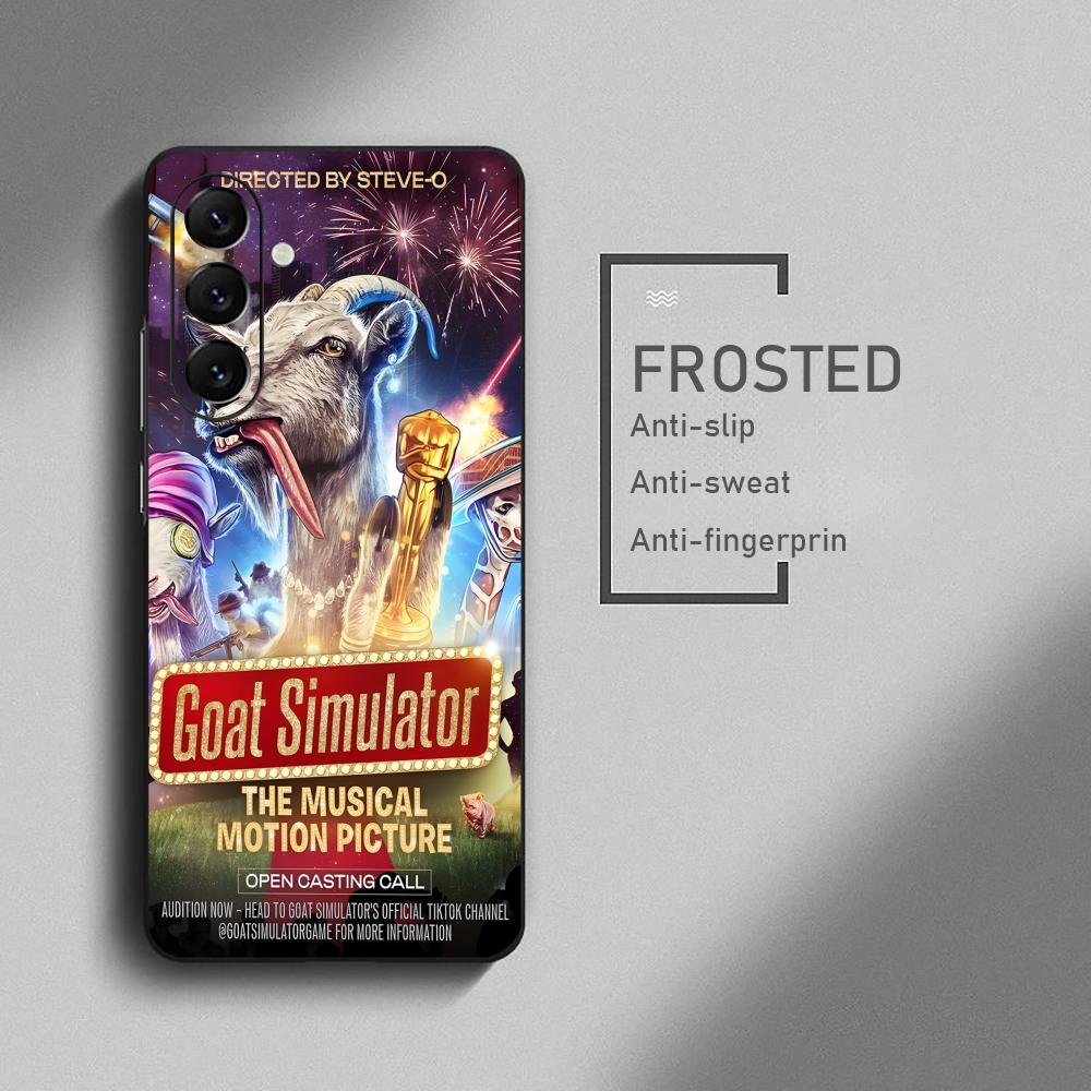 Coole Ziegen-Simulator-Spiel-Handyhülle für Samsung Galaxy S26 S25 S24 S23 S22 S21 Plus Ultra Note20 Weiches Schwarz