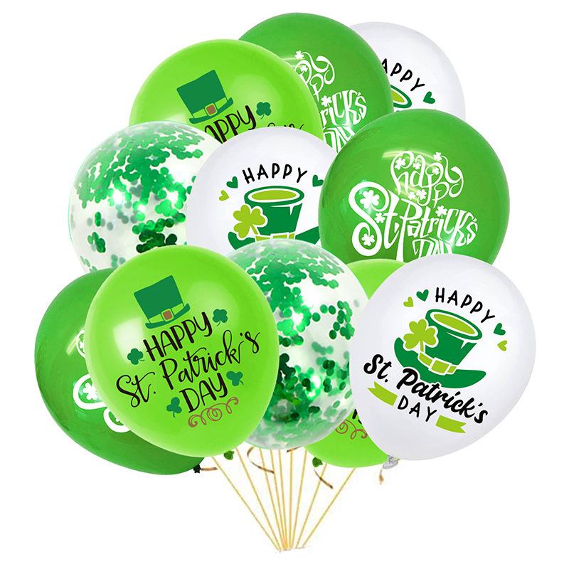 

St. Patrick S Day Green Clover Themed Party Balloons Irish Festival Green Hat Clover Latex Balloons 20Pcs St. Patrick s Day Printed Balloons