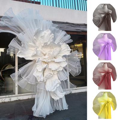 Ruffled Lace Trims Pleated Mesh Fabric Trim Organza Ruffled Fabric Chiffon Tulle Lace Border for Sewing Wedding Dress Trimming Craft