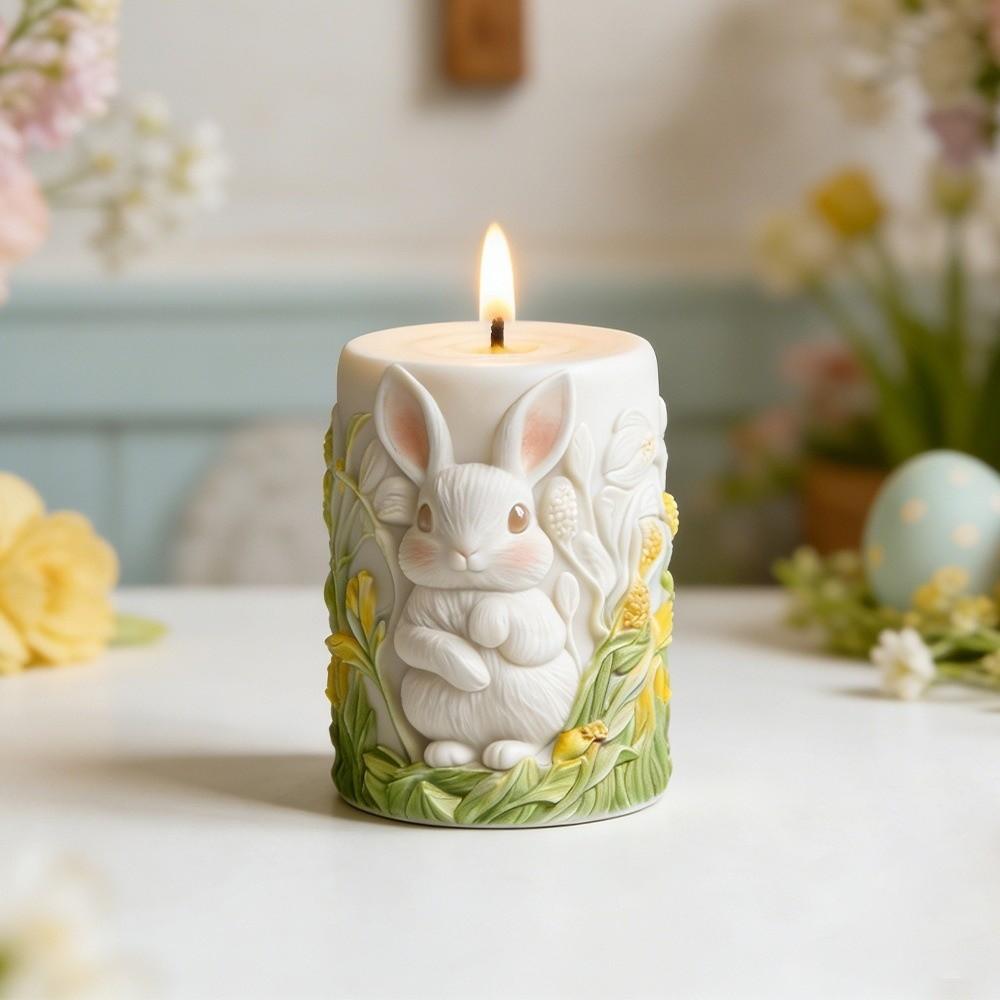 Cartoon Rabbit Candle Mold Non-Stick Gypsum Mold Cute Easter Candle Mold Easter Decoration