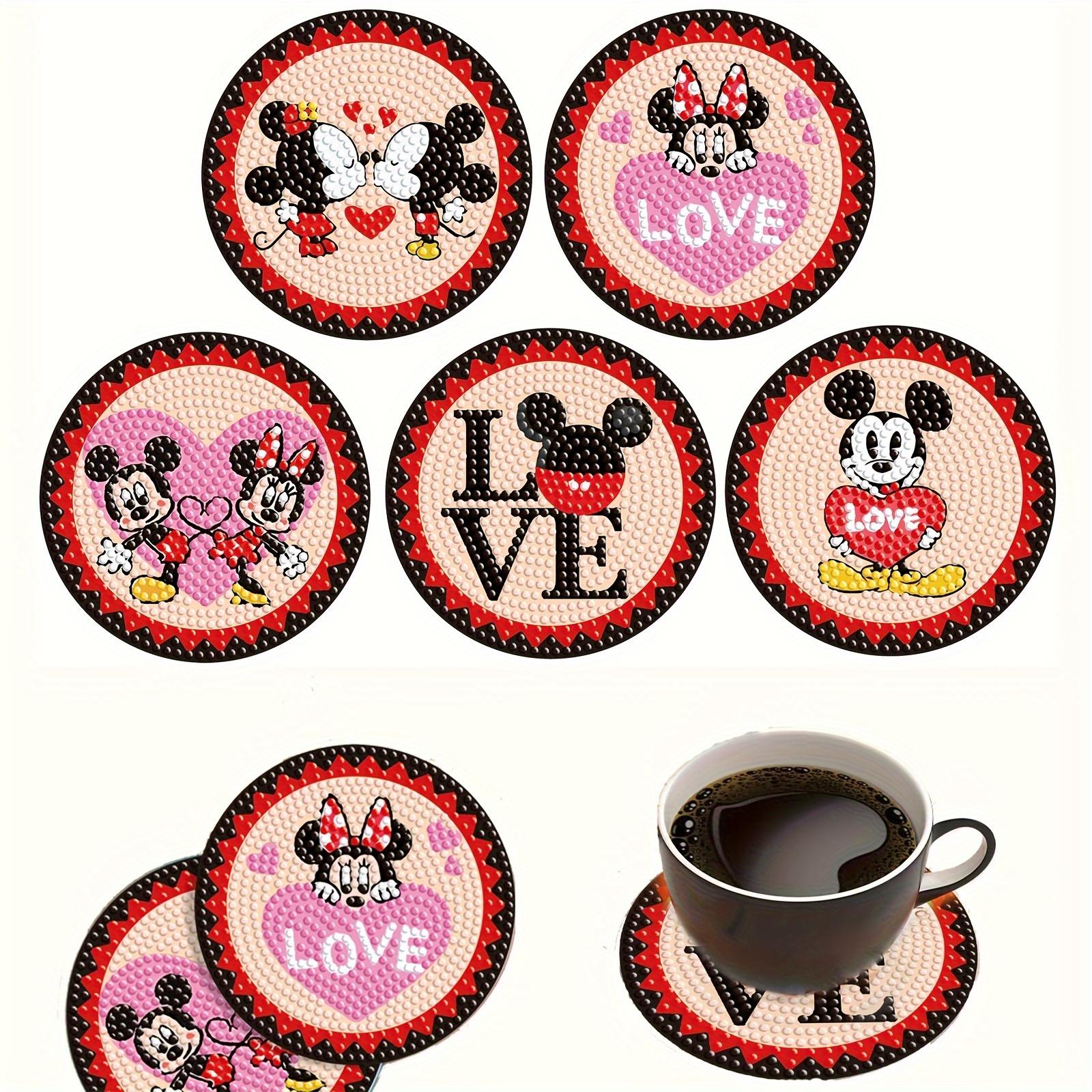 

5pc/sets Love Series Diamond Painting Coasters DIY Diamond Art Coasters 5D Full Drill Diamond Coasters Acrylic Round Cup