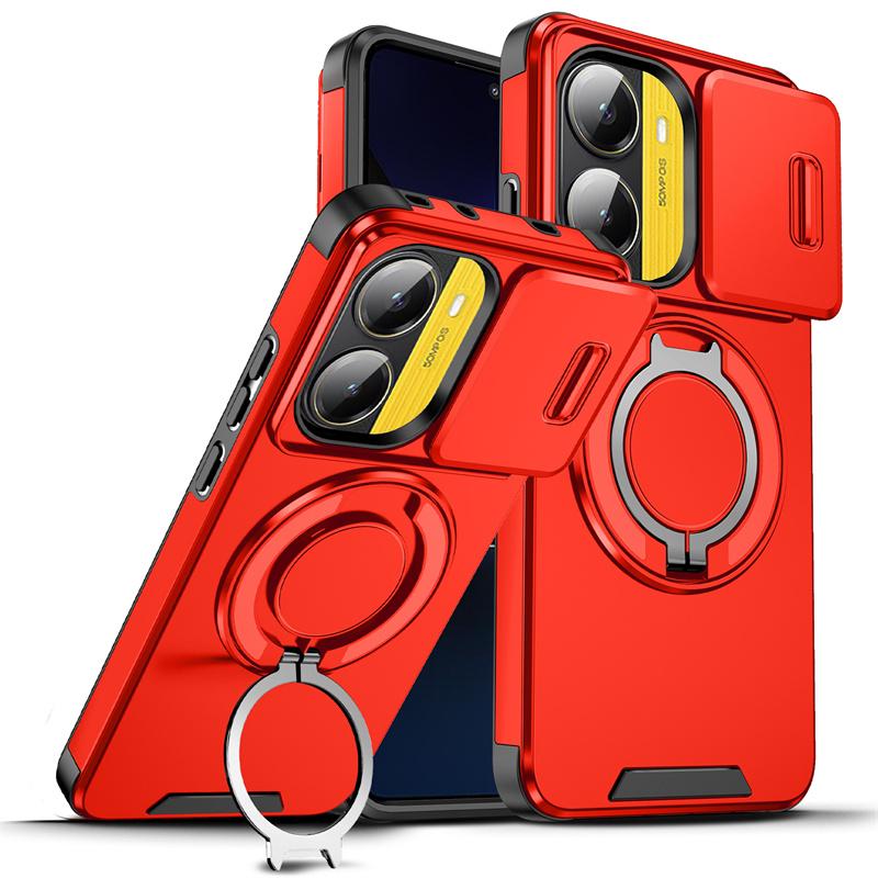 Armor Funda For Xiaomi Poco X7 Pro 5G Slide Lens Protector Phone Case For Pocox7pro Poko Little X 7 Pro x7pro Ring Holder Cover