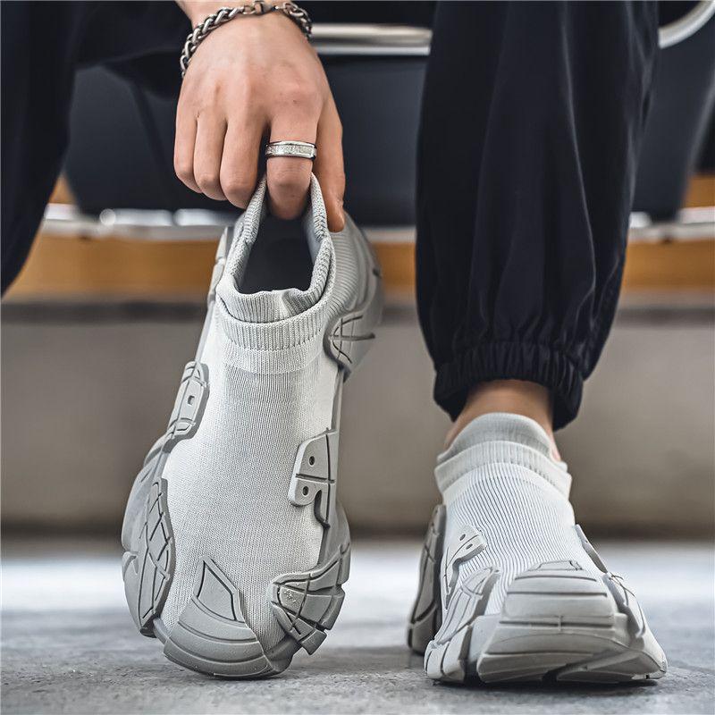 Pantofi sport casual pentru bărbați 2025, respirabili, din plasă Flyknit, slip-on