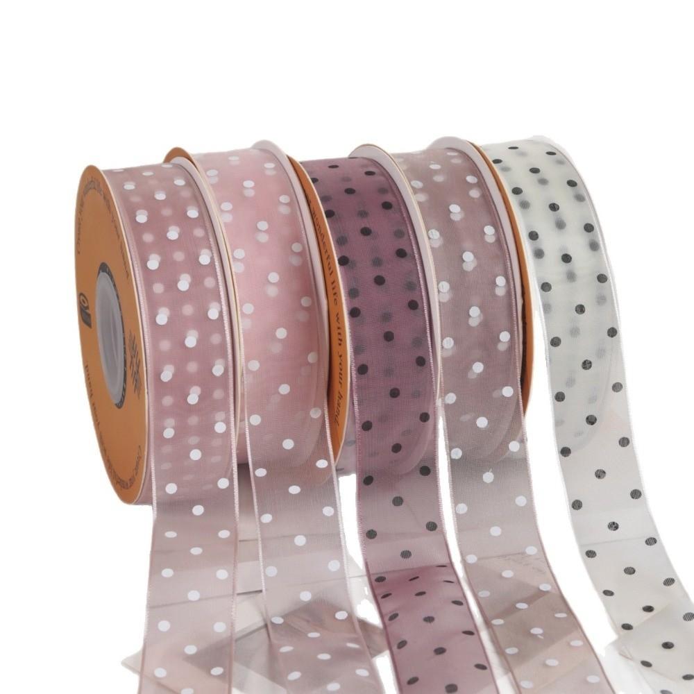 Polka Dots Print Polka Dots Ribbon Party Decoration Chiffon Lace Ribbon Flower Tie Ribbon  Gift