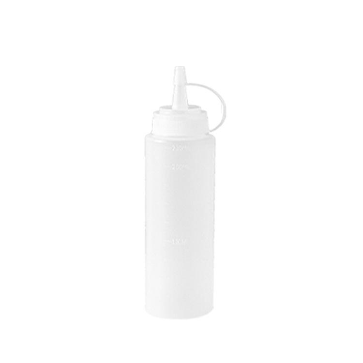Quetschflasche für Saucen mit Deckel und Skala, Quetschflasche für Ketchupsauce, Salatflasche, Quetschflasche für Marmelade, Sahnesauce
