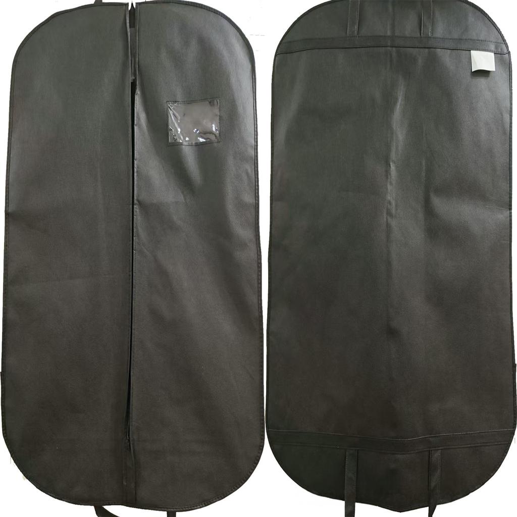5pcs Black Garment Storage Bags Non Woven Dust Cover with Carry Handles for Suits Coats Formalwear and Bridal Dresses