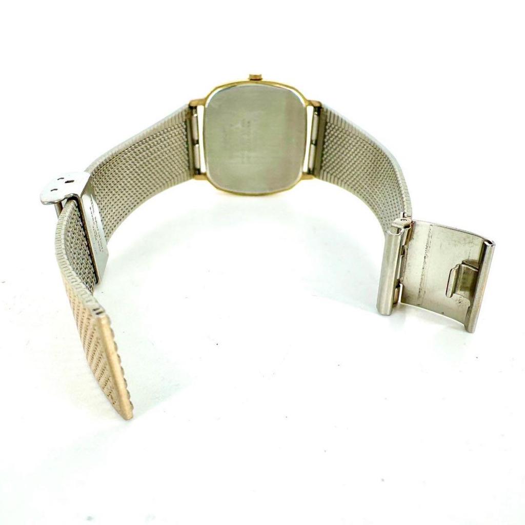 [USED] Rare Battery SEIKO Chariot Gold Strap Square Watch