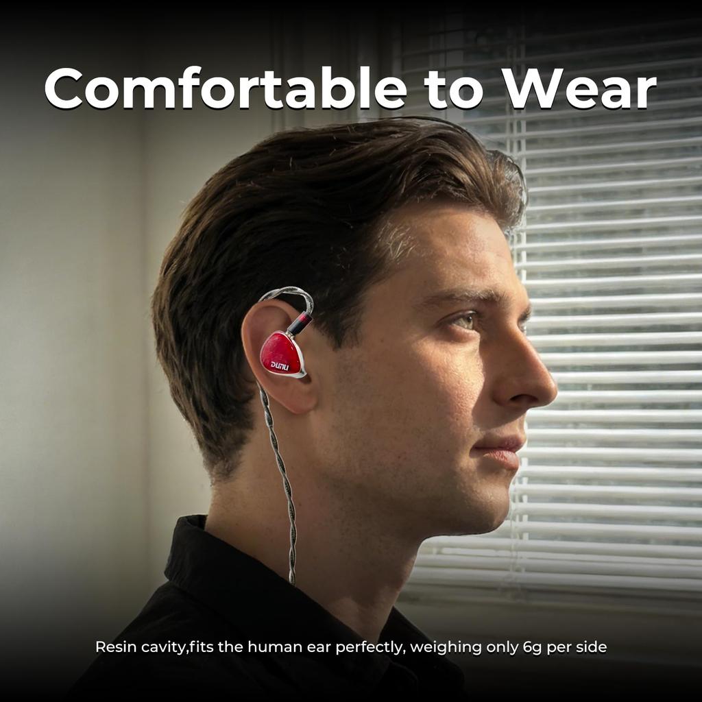 HiFiGo Wired Earphones, Monitor Earphones, DUNU DN 242, 2DD+4BA+2Planar, 5-Way Frequency Dividing, HIFI Planar Magnetic Drivers, High-Purity Single Cr
