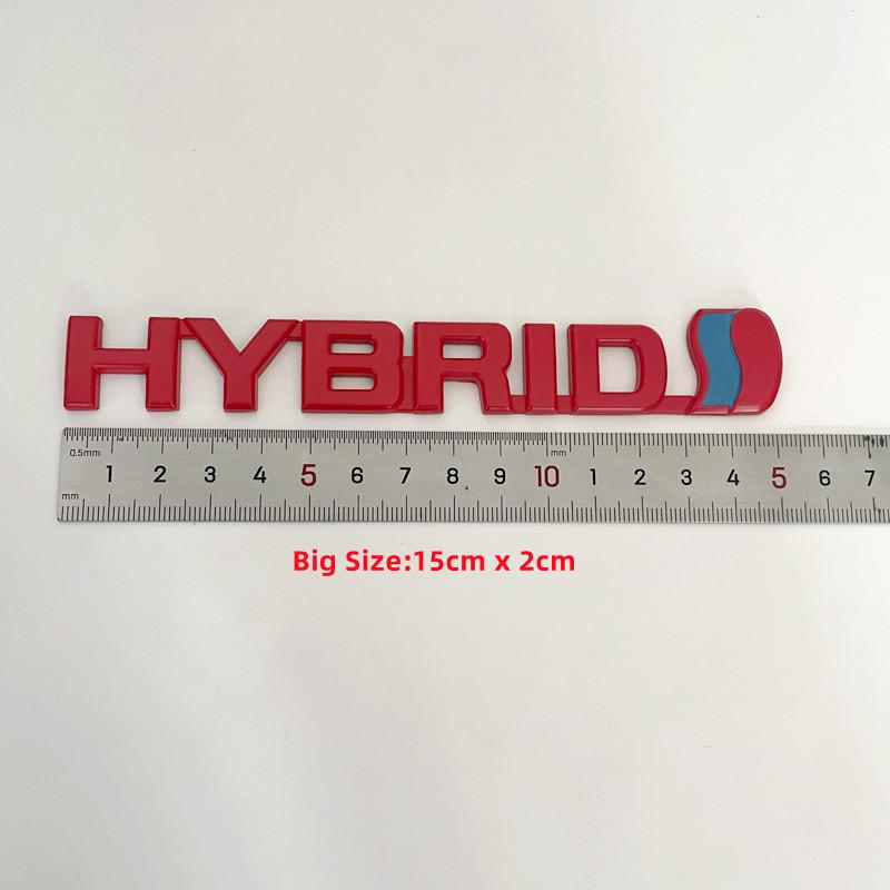3D Metal HYBRID Logo Side Fender Rear Trunk Emblem Badge Car Sticker Decals For Toyota Prius Camry Crown Auris Rav4s TRD
