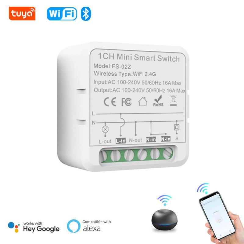 Tuya Smart WiFi Disconnector: 1-4 Way Dual Control Light Switch Module, Zero Fire