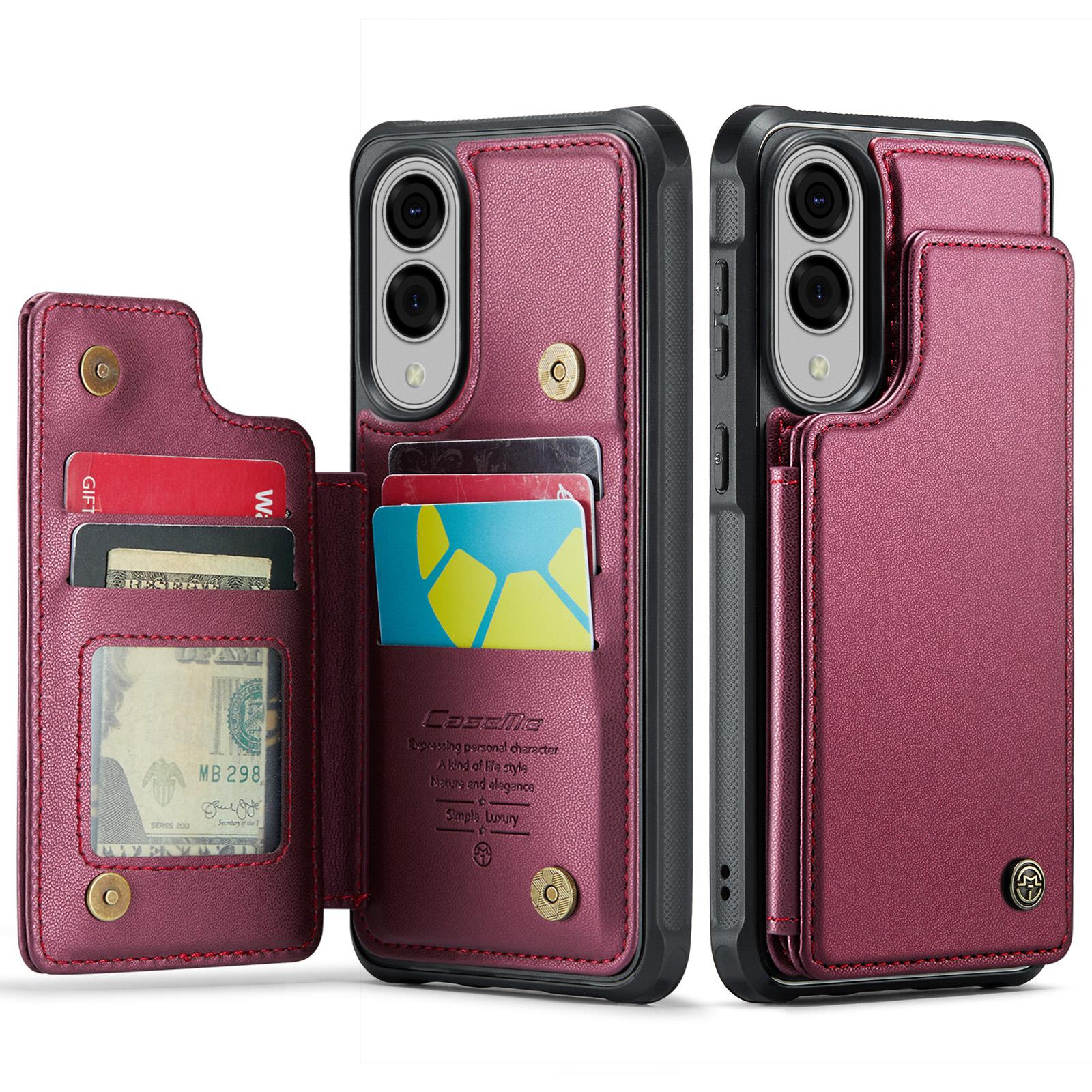 

Magnetic Cards Solt Leather Wallet Case For Samsung S25 Ultra S25Edge S24 Plus S23 S22 A16 A36 A26 A56 A06 A15 Book Bag Cover Galaxy S25 Edge червоний