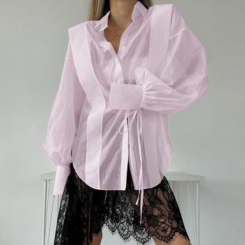 Fashion White Stylish Long Sleeves Sunscreen Shirt Women's Summer Thin Casual All-Matching Tops