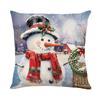 New Home Nap Sofa Pillow Case Backrest Christmas Snowman Print Pillow Cushion
