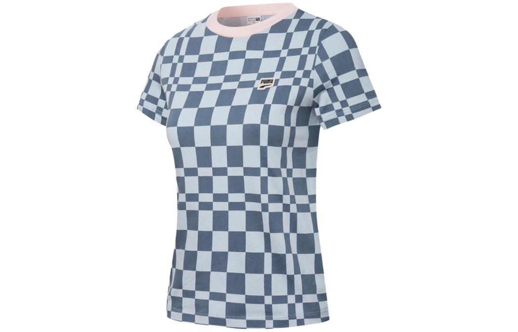 PUMA T Shirts Women s Blue Crew Neck Moderate Straight Fit 533046-61 L