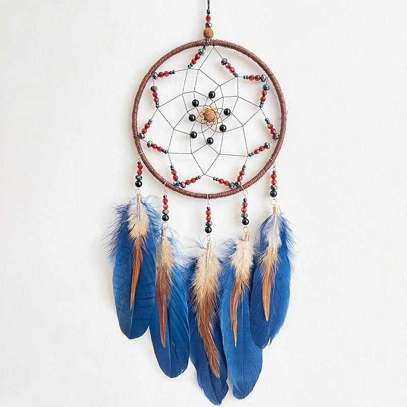 AWLEE Colorful Dream Catchers, Handmade Feather Native n Circular Net for Kids Boys Girls Bedroom Wall Hanging Decoration Decor Nursery Wall Art