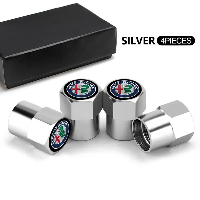 Aluminiumlegierung Auto Reifenventilkappen Rad Luftventilabdeckungen für Alfa Romeo Giulia Stelvio Giulietta 156 159 147 Mito Tonale Brera