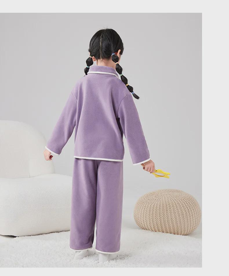 Seturi de Haine de Casă din Fleece pentru Copii pentru Toamnă/Iarnă - Seturi de Pijamale și Pantaloni pentru Băieți și Fete, Ținute Călduroase Părinte-Copil