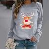 eBay Christmas, printed long-sleeved crew neck sweater for women