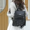 Embroidered Rhomboid Backpack Large Capacity Women's Commuter Bag Multifunctional Shoulder Bag