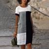 Damenmode Sommer neuer Trend Positionierungsdruck Rundhals Kurzarmkleid