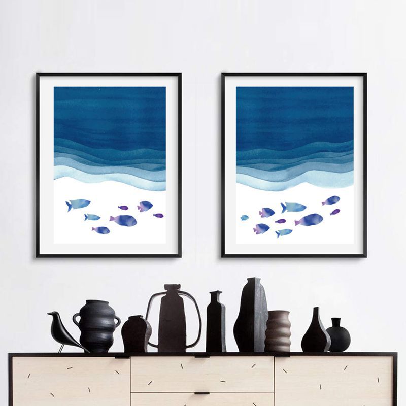 

Синяя морская рыба, безрамное украшение, холст, картина, диван, гостиная, спальня, фон, настенная живопись, домашний декор, кухня