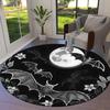 1pc Office Carpet Chair Mats Bat Moon Night Floral Design Perfect for Decorating Office Chairs, Living Rooms, Or Bedrooms.YDT070