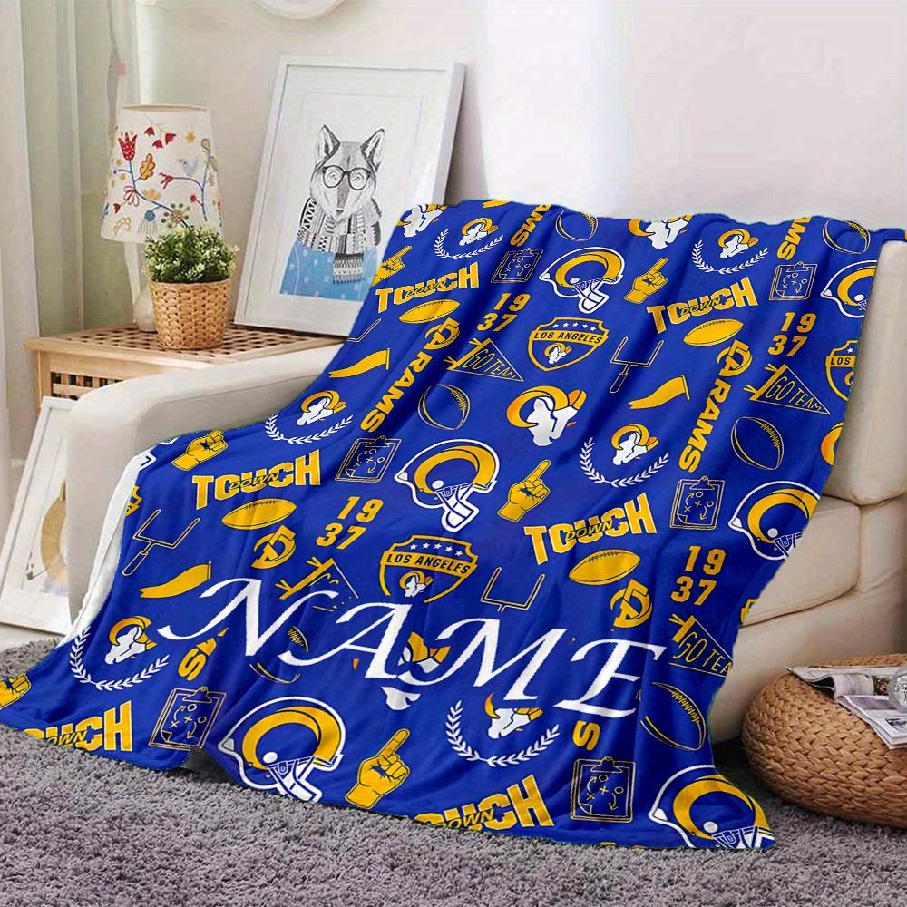 Los Angeles Rams Football Team Four Seasons Blanket Customized With Your Name Lightweight And Warm Perfect Gift For Home Office Camping Sofa Travel