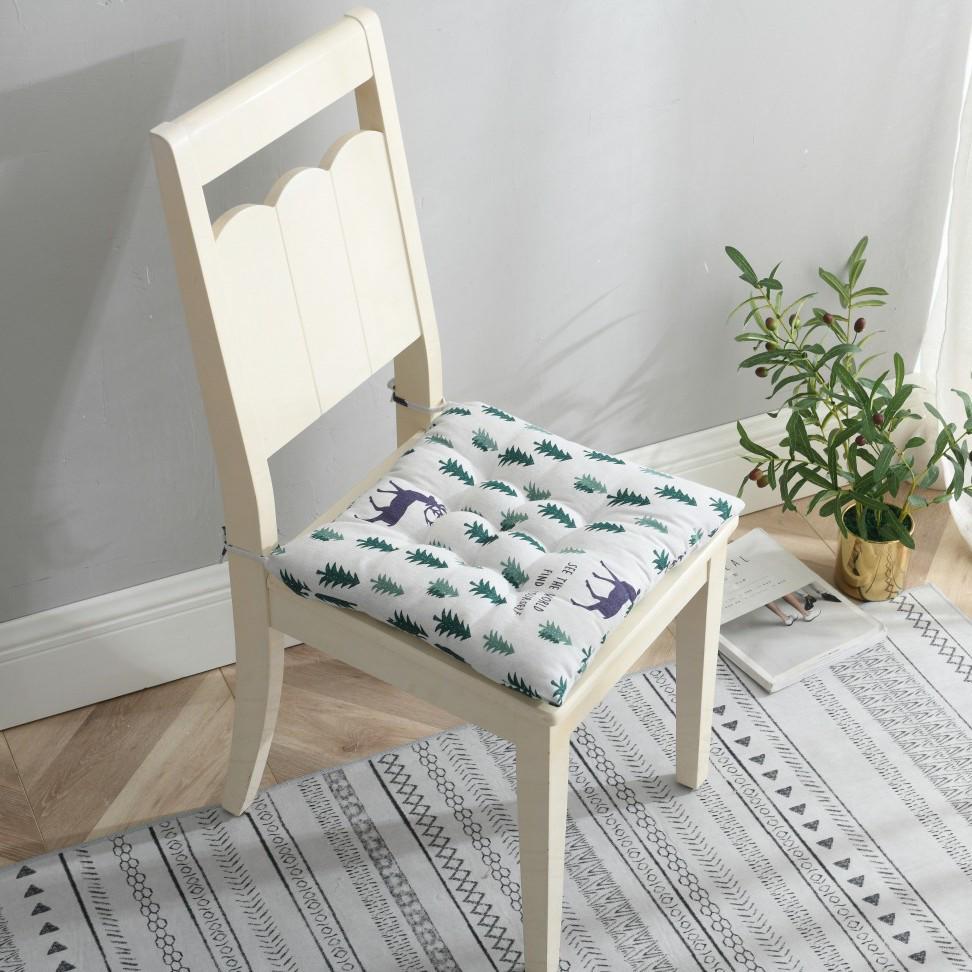 Thickened Cotton Linen Square Cushion for Office, Dining, or Student Chairs