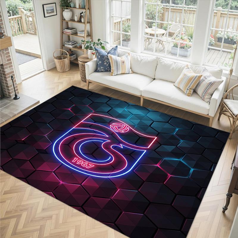 Trabzonspor FC Design Crystal Velvet Carpet Cozy Non?Slip Printed Rug For Bedroom Living Room Entrance