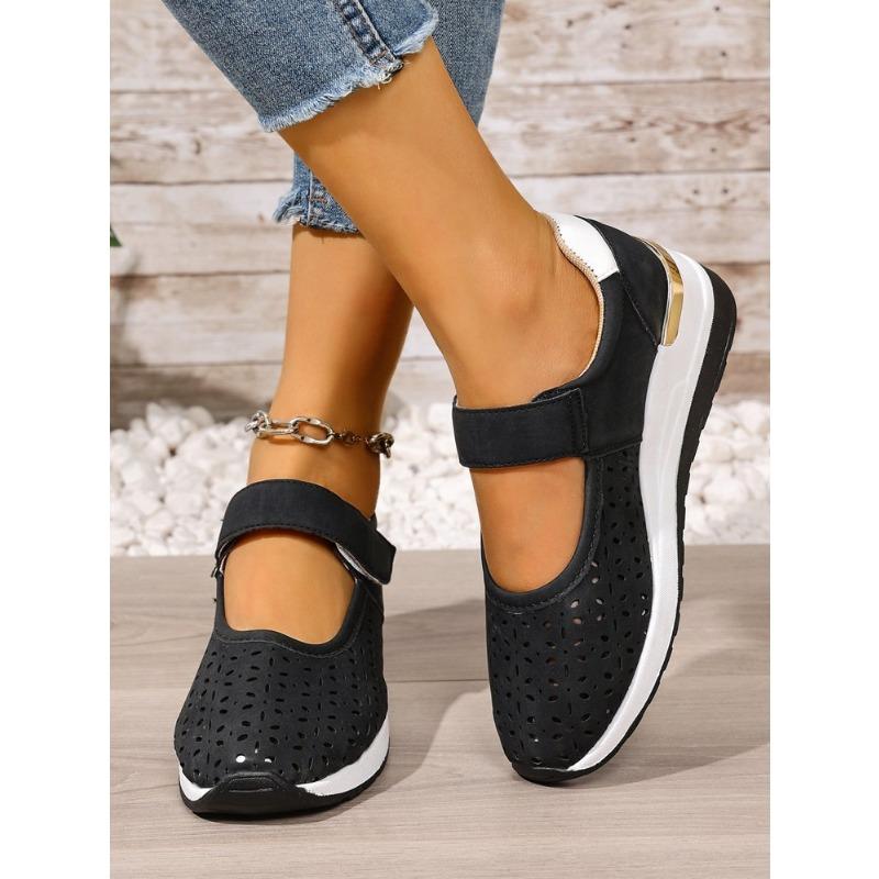 Damen Übergröße Neue Sommer Leichte Ausgeschnittene Dicksohlige Klett-Sandalen