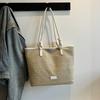 Spring new fashion woven handbag large capacity commuter casual tote bag simple fashion bucket