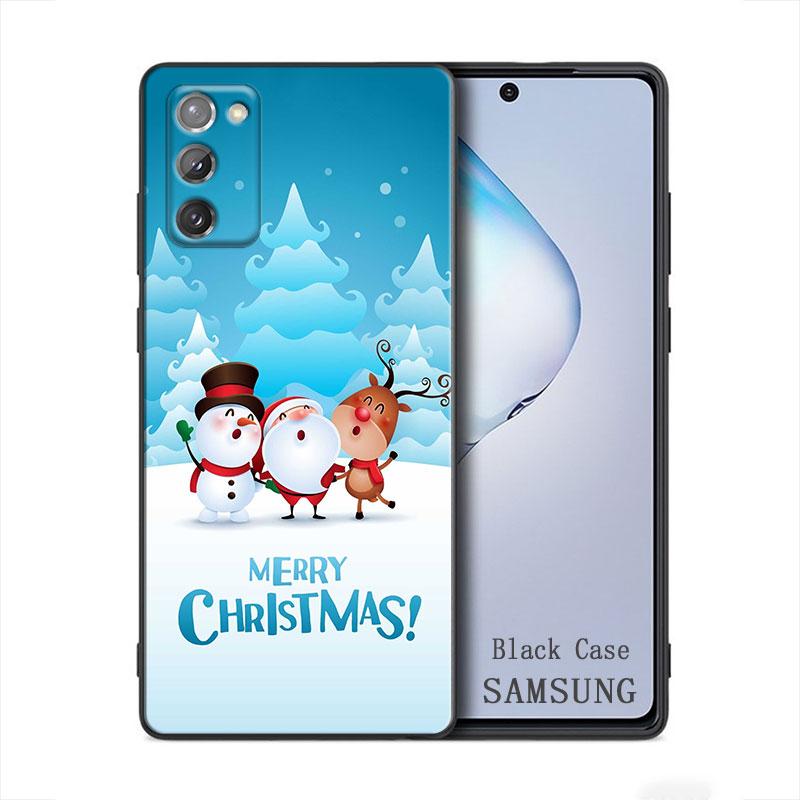 Merry Christmas Santa Claus Elk Samsung Galaxy A91 A73 A72 A71 A53 A52 A7 M62 M22 M30s M31s M33 M52 F23 F41 F42 5G 4G Phone Case