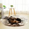 Dinosaur Breaking Wall Round Area Rug Non Slip Floor Mat Office Chair Pad Living Room Bedroom Home Decor Carpet
