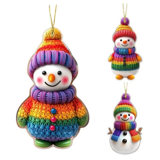 Bałwan Ozdoby Świąteczne Personalizowane 2D Akrylowe Dekoracje na Choinkę Wiszące Ozdoby Bałwana na Święta