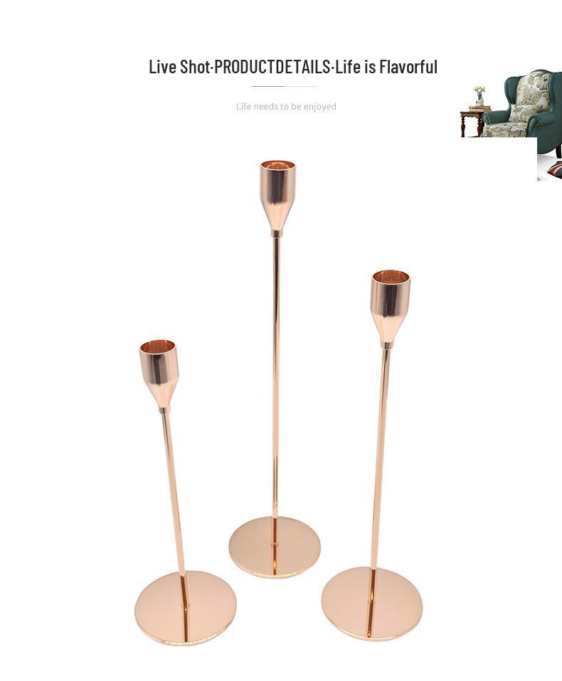 European Metal Plated Candle Holder for Weddings and Dining Table Decor