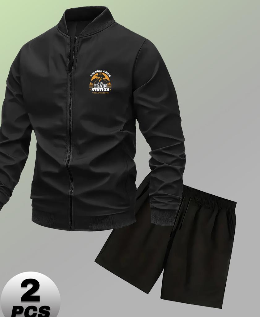 Baseball Tracksuit with Cargo Shorts for Men, Practical & Stylish, Perfect for Travel