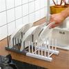 Dish Drainer Rack Kitchen Plates Holder Drying Organizer Plates Display Shelf Pot Lid Storage Stand Plate Detachable Save Space