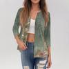 Women's Button Down Cardigan T Shirts 3/4 Sleeve V Neck Tees Casual  Fashion Printed T-shirt Tops