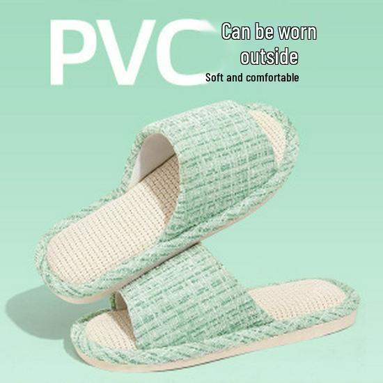 Gestreifte Leinen Sommer Hausschuhe für Damen und Herren - Rutschfest, Weiche Sohle, Atmungsaktiv, Geräuscharmes Design.